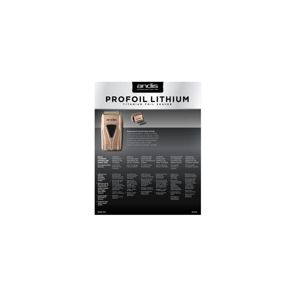 Andis Afeitadora Shaver Profoil Lithium Titanium 17225 Ts-1 image number 7.0
